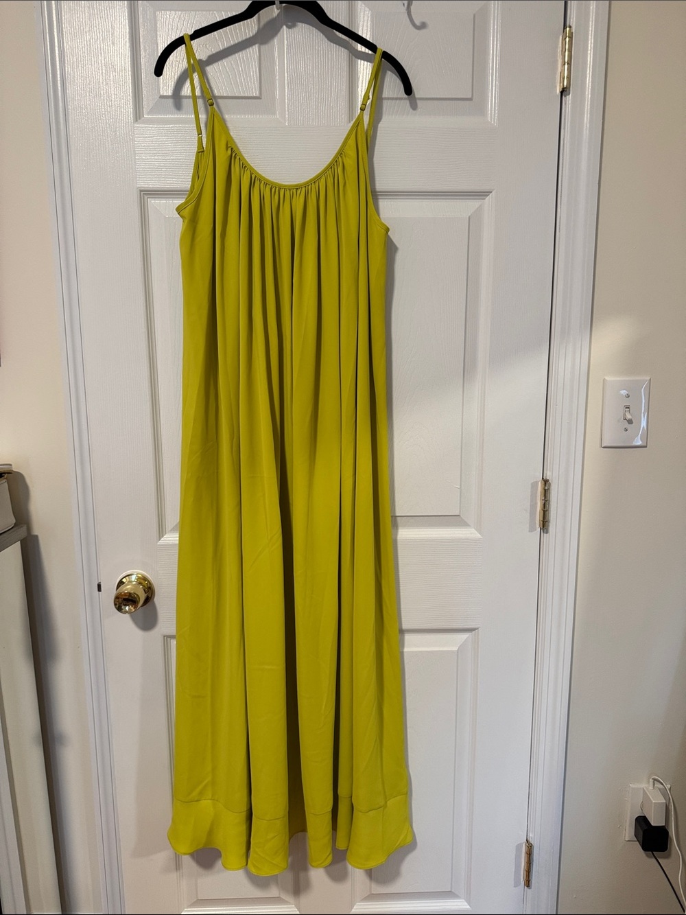 Avant Garde Lime Green Spaghetti Strap Maxi Dress